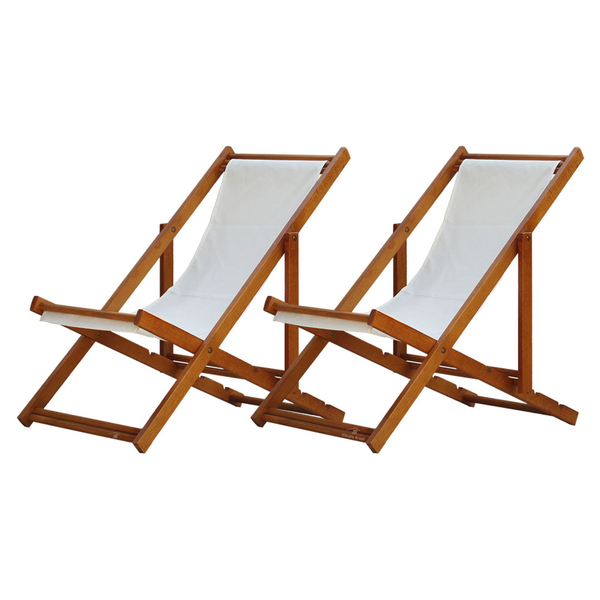 Kit 2 Espreguiçadeira Preguiçosa Dobrável Mel Sb-branco