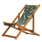 Kit 2 Espreguiçadeira Preguiçosa Dobrável Mel Sb-folhas Verdes