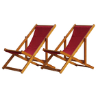 Kit 2 Espreguiçadeira Preguiçosa Dobrável Mel Sb-vermelho