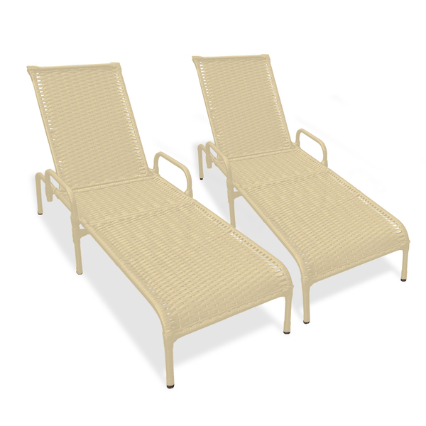 Kit 2 Espreguiçadeiras Área Externa, Catar Fibra Sintética Fe