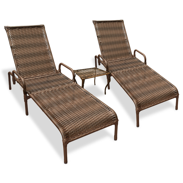 Kit 2 Espreguiçadeiras/cadeira Catar + Mesa De Centro Argila