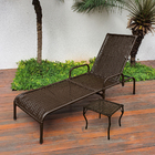 Kit 2 Espreguiçadeiras/cadeira Catar + Mesa De Centro Marrom