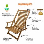Kit 2 Espreguiçadeiras De Madeira Com Mesinha/banquinho Multi