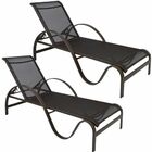 Kit 2 Espreguiçadeiras De Piscina Em Alumínio E Tela Sling Mo