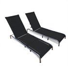 Kit 2 Espreguiçadeiras Desmontável Elegance Reclinável Preto