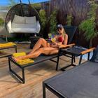 Kit 2 Espreguiçadeiras E Mesinha Aluminio Piscina E Jardim