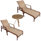 Kit 2 Espreguiçadeiras E Mesinha Para Piscina E Jardim - Noss