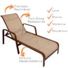 Kit 2 Espreguiçadeiras E Mesinha Para Piscina E Jardim - Noss