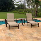 Kit 2 Espreguiçadeiras E Mesinha Para Piscina E Jardim - Noss