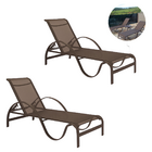 Kit 2 Espreguiçadeiras Maré Ondulada Alumínio Com Tela Sling