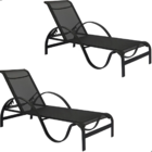 Kit 2 Espreguiçadeiras Maré Ondulada Alumínio Com Tela Sling