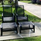 Kit 2 Espreguiçadeiras Mini Chaise Lótus Com Pufe P/ Piscina