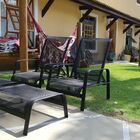 Kit 2 Espreguiçadeiras Mini Chaise Lótus Com Pufe P/ Piscina