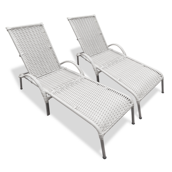 Kit 2 Espreguiçadeiras Piscina Reclinável Alumínio Julia Bran