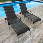 Kit 2 Espreguiçadeiras Piscina Reclinável Alumínio Madrid Pre