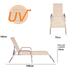 Kit 2 Espreguiçadeiras Piscina Reclinável Fibra Sintética Alu