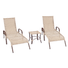 Kit 2 Espreguiçadeiras Piscina Reclinável Fibra Sintética Alu