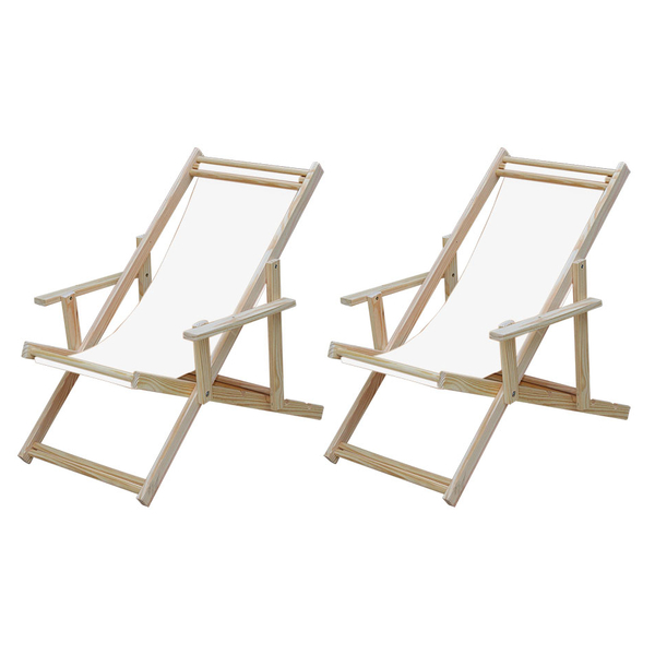 Kit 2 Espreguiçadeiras Preguiçosa Dobrável C/b-branco