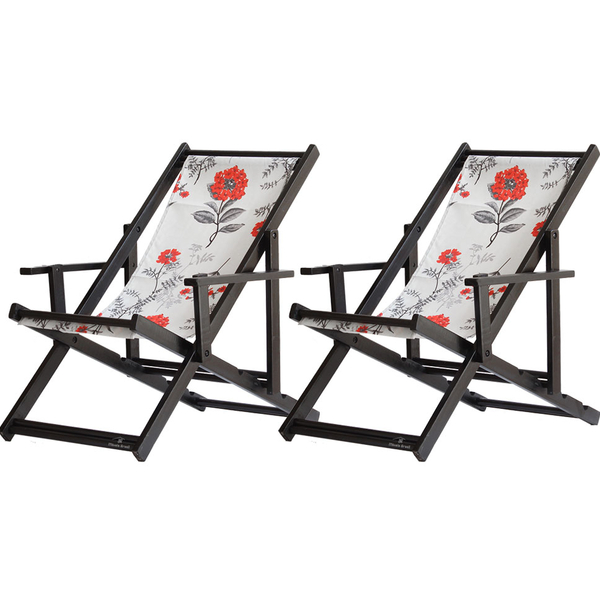Kit 2 Espreguiçadeiras Preguiçosa Dobrável Envernizada Black