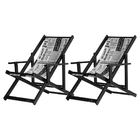 Kit 2 Espreguiçadeiras Preguiçosa Dobrável Envernizada Black
