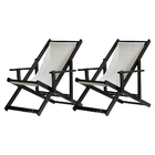 Kit 2 Espreguiçadeiras Preguiçosa Dobrável Envernizada Black