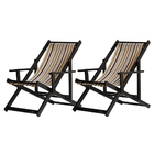 Kit 2 Espreguiçadeiras Preguiçosa Dobrável Envernizada Black