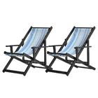 Kit 2 Espreguiçadeiras Preguiçosa Dobrável Envernizada Black