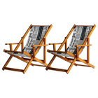 Kit 2 Espreguiçadeiras Preguiçosa Dobrável Envernizada Mel Em