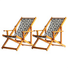 Kit 2 Espreguiçadeiras Preguiçosa Dobrável Envernizada Mel Em