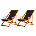 Kit 2 Espreguiçadeiras Preguiçosa Dobrável Envernizada Mel Em