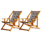 Kit 2 Espreguiçadeiras Preguiçosa Dobrável Envernizada Mel Em
