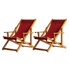 Kit 2 Espreguiçadeiras Preguiçosa Dobrável Envernizada Mel Em