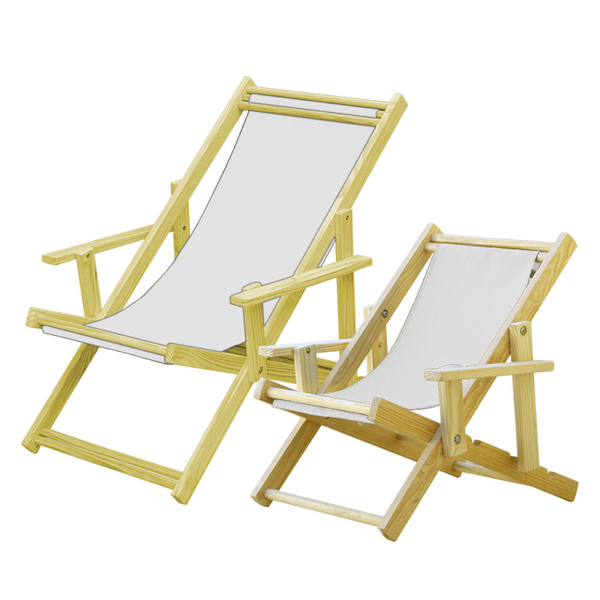 Kit 2 Espreguiçadeiras Preguiçosa Dobrável Madeira Maciça Adu
