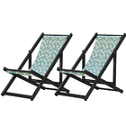 Kit 2 Espreguiçadeiras Preguiçosa Dobrável Sem Braço Black Em