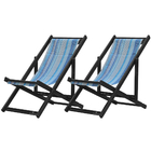 Kit 2 Espreguiçadeiras Preguiçosa Dobrável Sem Braço Black Em
