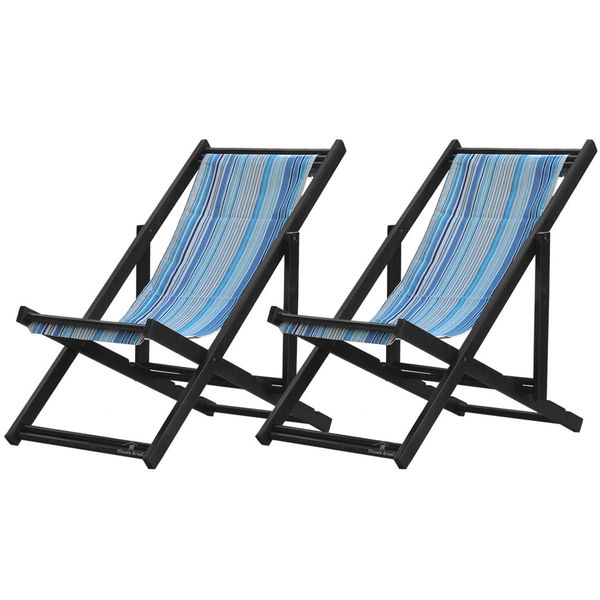 Kit 2 Espreguiçadeiras Preguiçosa Dobrável Sem Braço Black Em
