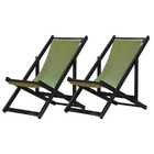 Kit 2 Espreguiçadeiras Preguiçosa Dobrável Sem Braço Black Em