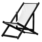 Kit 2 Espreguiçadeiras Preguiçosa Dobrável Sem Braço Black Em