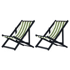 Kit 2 Espreguiçadeiras Preguiçosa Dobrável Sem Braço Black Em