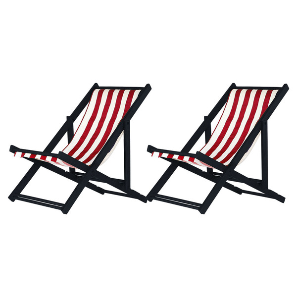 Kit 2 Espreguiçadeiras Preguiçosa Dobrável Sem Braço Black Em