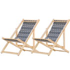 Kit 2 Espreguiçadeiras Preguiçosa Dobrável Sem Braço Madeira