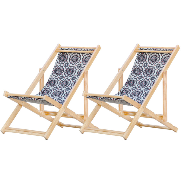 Kit 2 Espreguiçadeiras Preguiçosa Dobrável Sem Braço Madeira