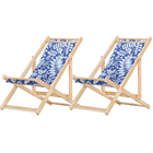Kit 2 Espreguiçadeiras Preguiçosa Dobrável Sem Braço Madeira