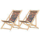 Kit 2 Espreguiçadeiras Preguiçosa Dobrável Sem Braço Madeira