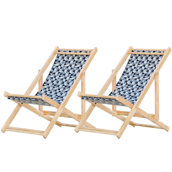 Kit 2 Espreguiçadeiras Preguiçosa Dobrável Sem Braço Madeira