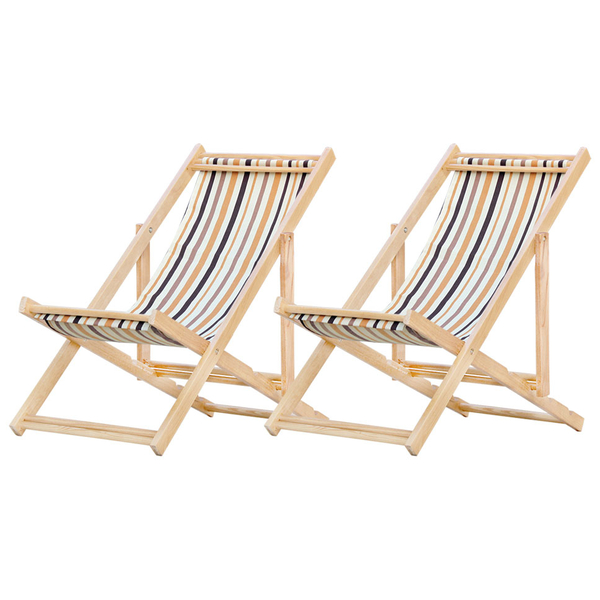 Kit 2 Espreguiçadeiras Preguiçosa Dobrável Sem Braço Madeira