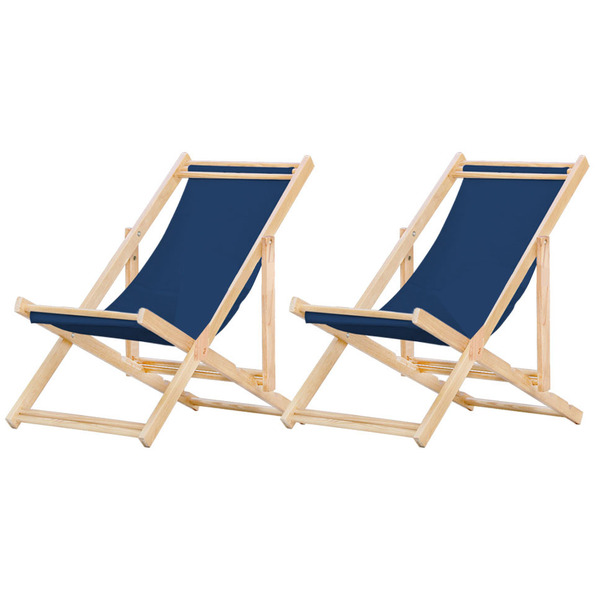 Kit 2 Espreguiçadeiras Preguiçosa Dobrável Sem Braço Madeira