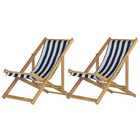 Kit 2 Espreguiçadeiras Preguiçosa Dobrável Sem Braço Madeira