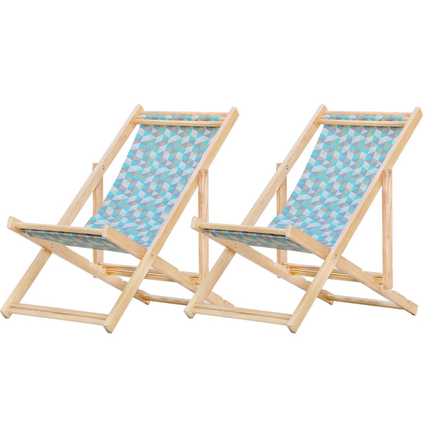 Kit 2 Espreguiçadeiras Preguiçosa Dobrável Sem Braço Madeira