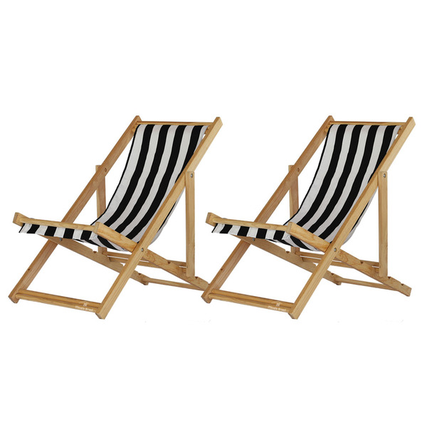 Kit 2 Espreguiçadeiras Preguiçosa Dobrável Sem Braço Madeira